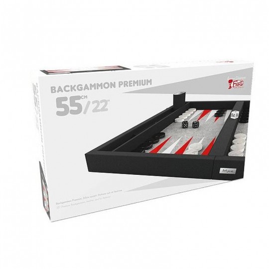 Backgammon Premium 55 cm - intérieur rouge et blanc Ferti - 2