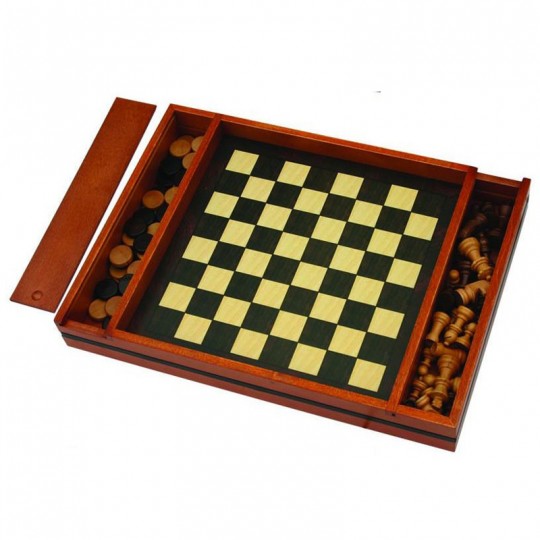 Coffret plumier échecs et dames Prestige - 1