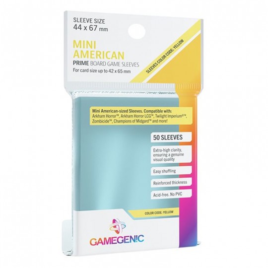 GG : 50 sleeves Prime 44x67 Mini US Yellow Gamegenic Gamegenic - 1