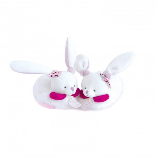 Chaussons hochet Lapin Cerise - Doudou et Compagnie Doudou et compagnie - 1