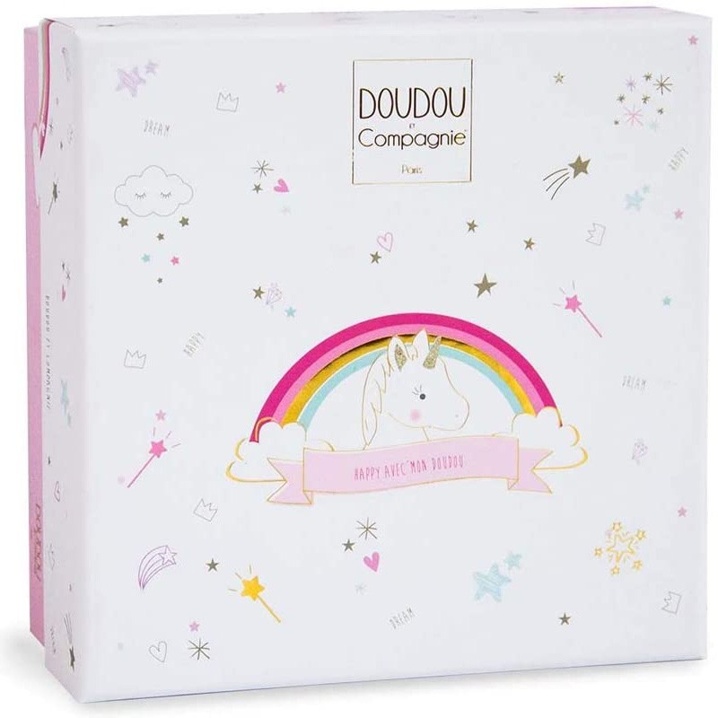 Doudou Licorne rose et blanc Doudou et Compagnie BCD