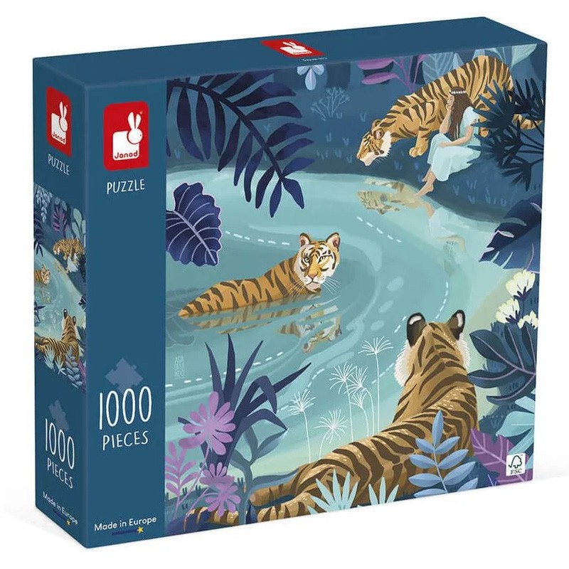 Puzzle Tigres au Clair de Lune 1000 pcs - Janod - Boutique BCD JEUX