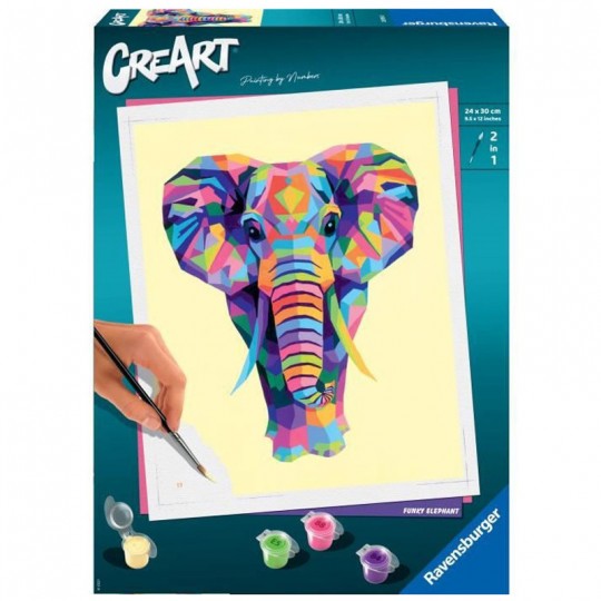 CreArt Éléphant - Grand Format - Peinture au numéro Ravensburger - 2