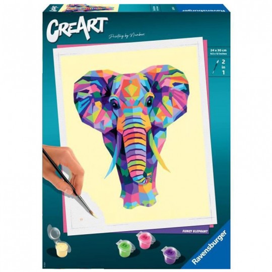 CreArt Éléphant - Grand Format - Peinture au numéro Ravensburger - 1