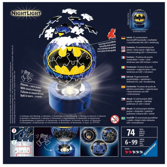 Puzzle 3D Ball 72 pcs illuminé - Batman Ravensburger - 3