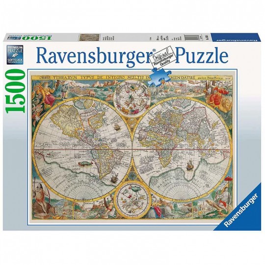 Puzzle Mappemonde 1594 - 1500 pcs Ravensburger - 1