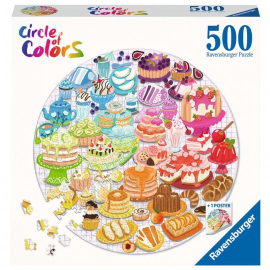 Puzzle rond Desserts (Circle of Colors) - 500 pcs Ravensburger - 1
