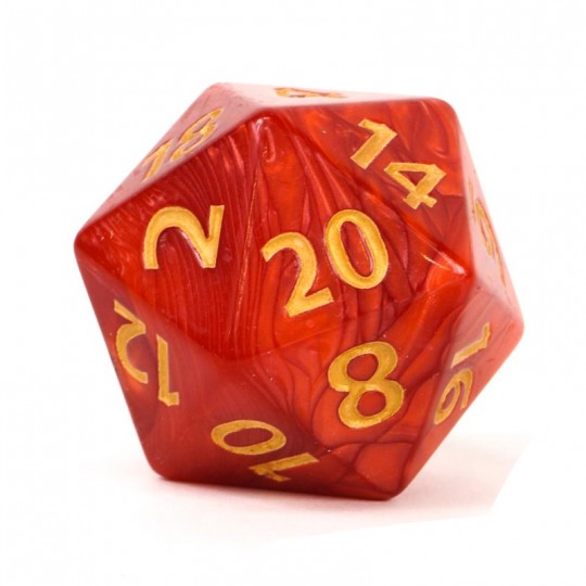 Dé Titan 20 faces 55 mm Rouge et Or - D20 HD Dice - 1