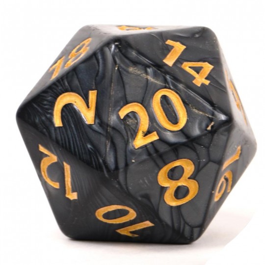 Dé Titan 20 faces 55 mm Noir et Or - D20 HD Dice - 1