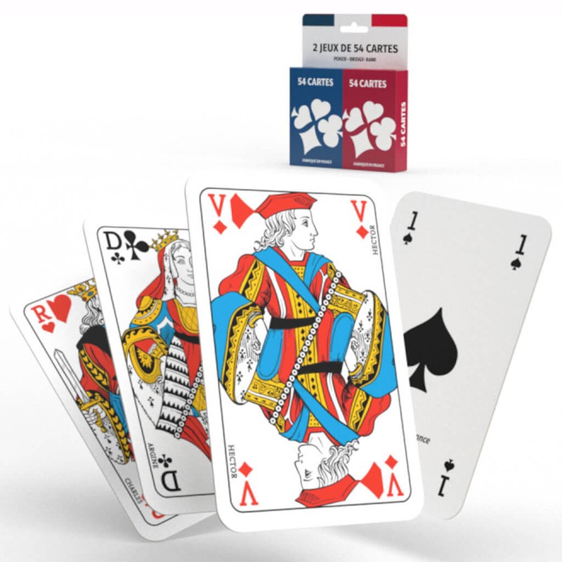 Jeu de 2 x 54 cartes Rami Basic Ecopack - La Ducale - BCD