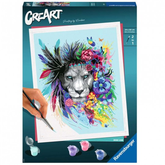 CreArt Boho Lion - Grand Format - Peinture au numéro Ravensburger - 1