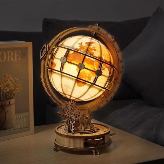 Globe Terrestre Lumineux - Puzzle en Bois 3D Rokr Rokr - 2