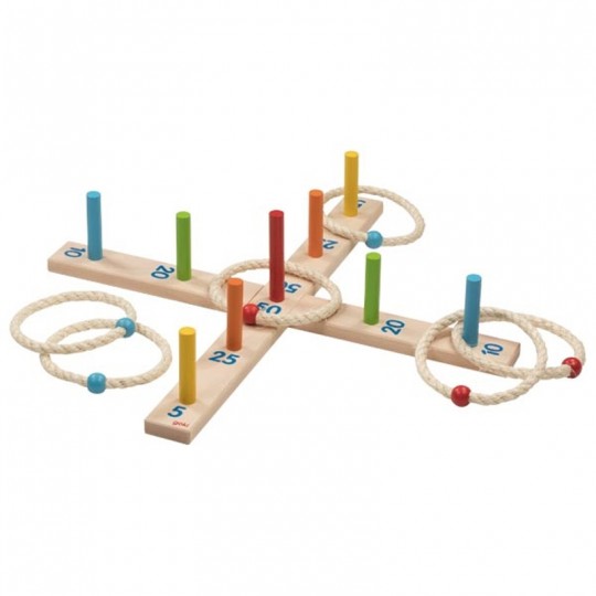 Jeu de lancer d'anneaux avec 6 anneaux en sisal - Goki Goki - 1
