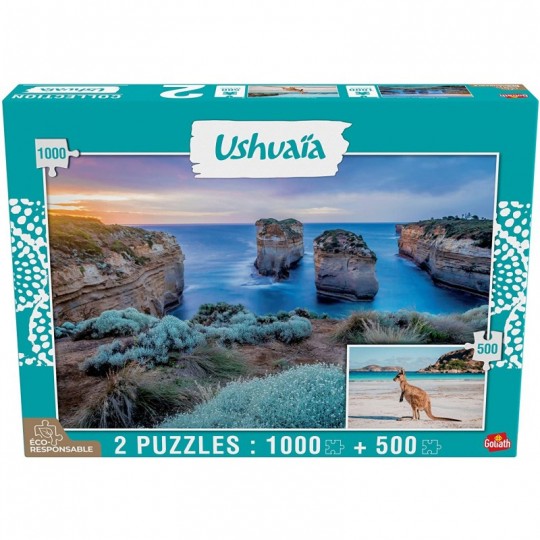 2 Puzzles Collection Ushuaïa : Island Archway - 1000 pcs et Kangourou - 500 pcs Goliath - 1