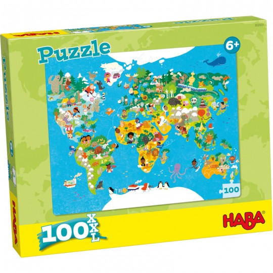 Puzzle Carte du monde - 100 pcs XXL Haba - 1