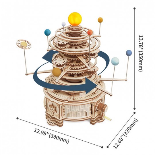 Système Solaire Mécanique - Puzzle en Bois 3D Rokr Rokr - 3