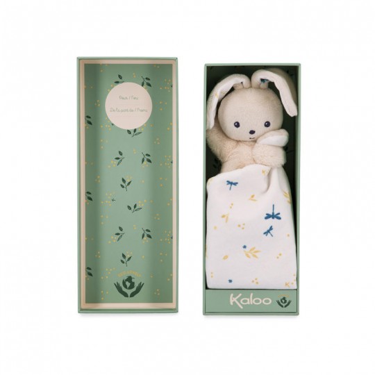 Carré douceur : Doudou lapin Blanc délicat 17 cm - Kaloo kaloo - 2