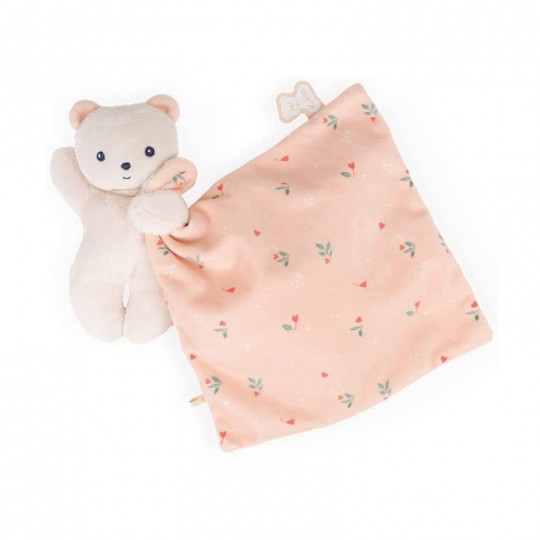 Carré douceur : Doudou ours Feuilles d'amour 17 cm - Kaloo kaloo - 1