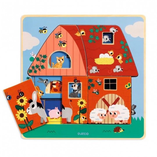 Puzzle Chez Moo - 5 pcs Djeco - 1