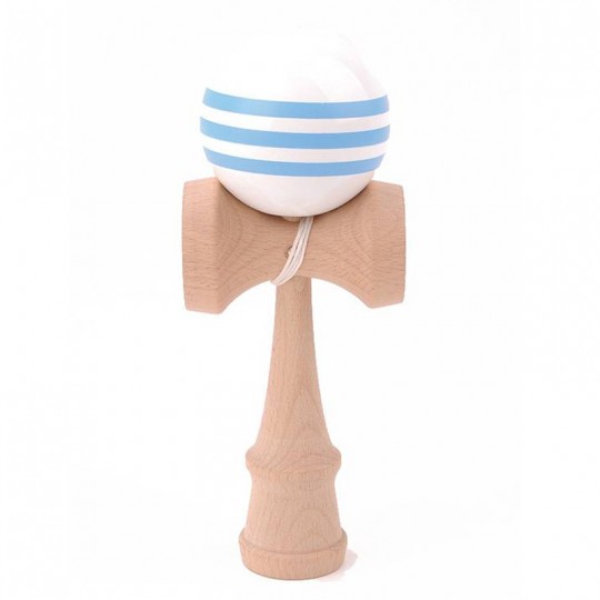 Kendama Hêtre boule 6 cm boule blanche avec bande bleu Loisirs Nouveaux - 1