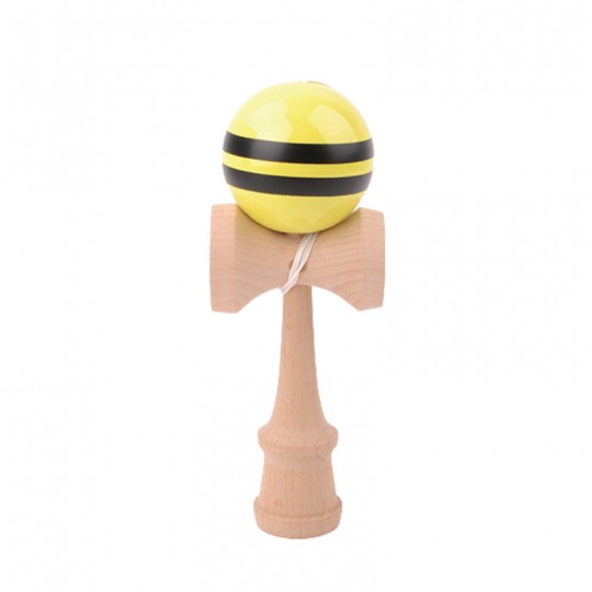 Kendama Hêtre boule 6 cm boule jaune avec bande noire Loisirs Nouveaux - 1