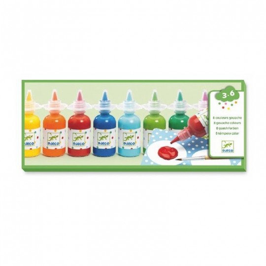 8 bouteilles de gouache - Djeco Djeco - 1