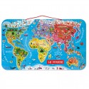 Puzzle en bois monde magnétique 90 magnets Janod - 1 Puzzle en bois monde magnétique 90 magnets Janod - 1