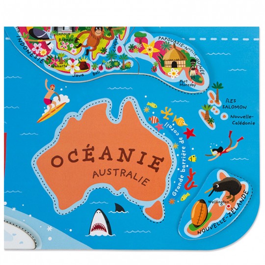 Puzzle magnétique carte du monde pour enfants, jouets d