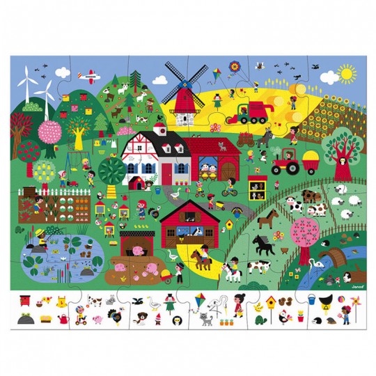 Puzzle d'observation La Ferme 24 pcs - Janod Janod - 2