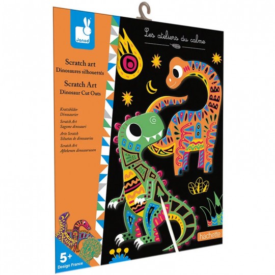 Kit Créatif Scratch Art Dinosaures Silhouettés - Janod Janod - 1