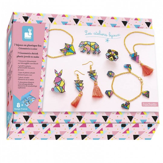 Kit Créatif Coffret 7 Bijoux en Plastique Fou Geometrix à Créer - Janod Janod - 2