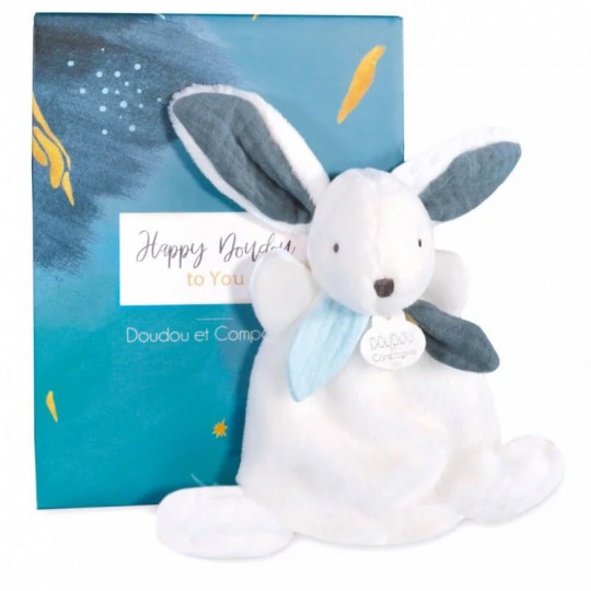 HAPPY POP Petit Doudou lapin 17 cm : HAPPY DOUDOU TO YOU ! - Doudou et Compagnie Doudou et compagnie - 2