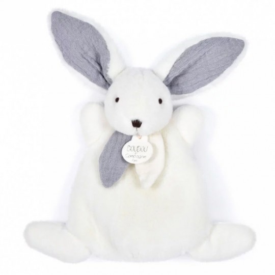 HAPPY GLOSSY Petit Doudou lapin 17 cm : HAPPY DOUDOU TO YOU ! - Doudou et Compagnie Doudou et compagnie - 1