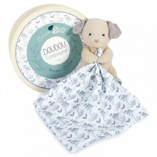 Chien avec doudou bleu 15 cm : DOUDOU BOTANIC BIO - Doudou et Compagnie Doudou et compagnie - 2