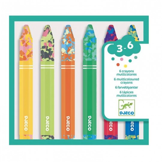 6 Crayons multicolores - Djeco Djeco - 1