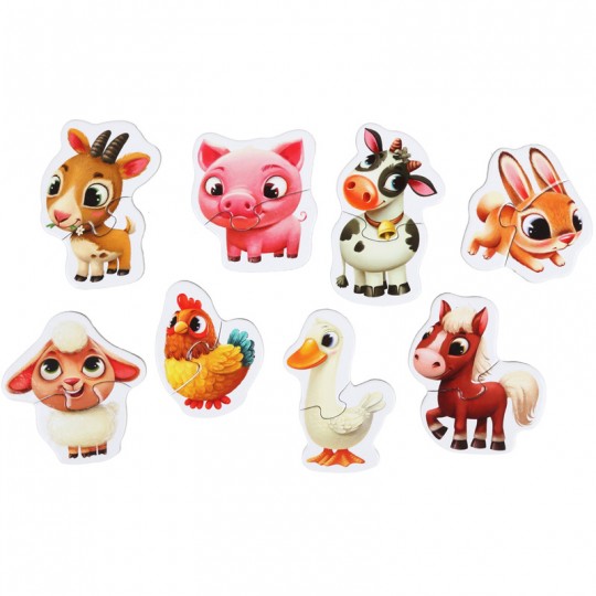 Puzzle 8 en 1 Animaux de la ferme - Cubika Toys Cubika Toys - 1