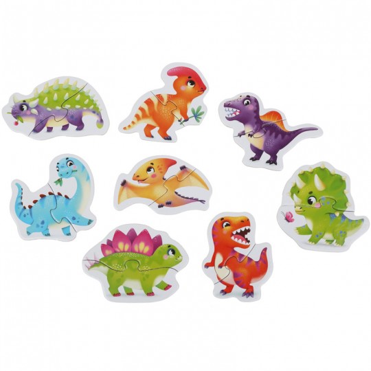 Puzzle 8 en 1 Dinosaures heureux - Cubika Toys Cubika Toys - 1