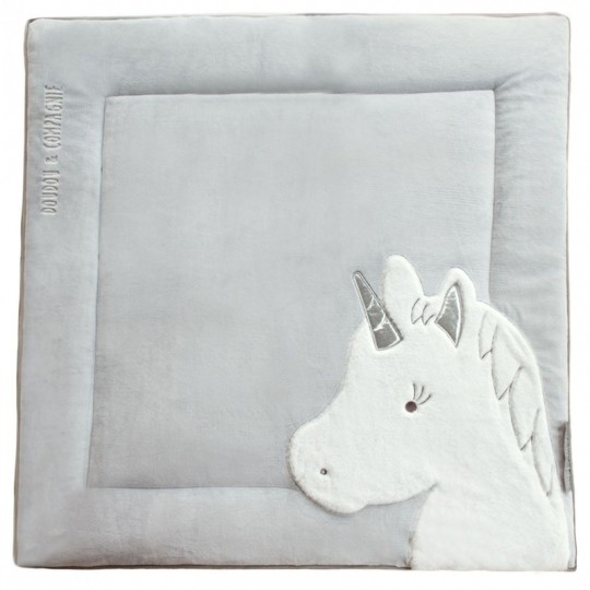 Tapis d'éveil Licorne Gris argent : TAPIDOU - Doudou et Compagnie Doudou et compagnie - 1