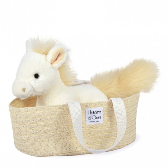 Peluche Animaux de la Ferme cheval ivoire avec son panier Palomino 25 cm - Histoire d'Ours Histoire d'Ours - 2