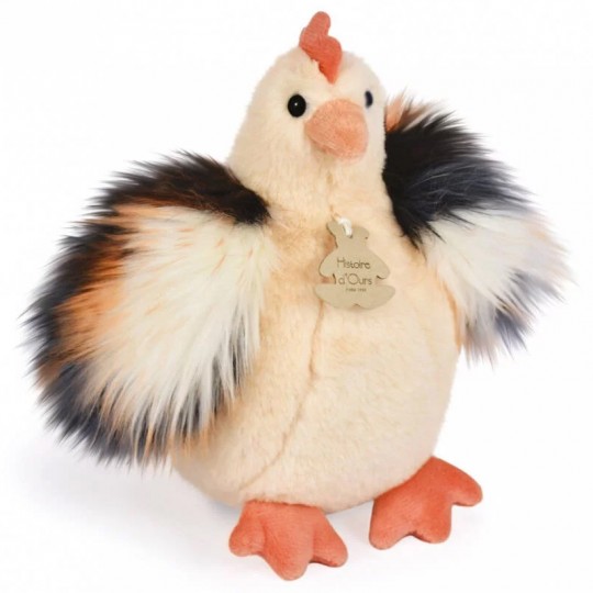 Peluche Animaux de la Ferme poule "Poulette" - beige 20 cm - Histoire d'Ours Histoire d'Ours - 1