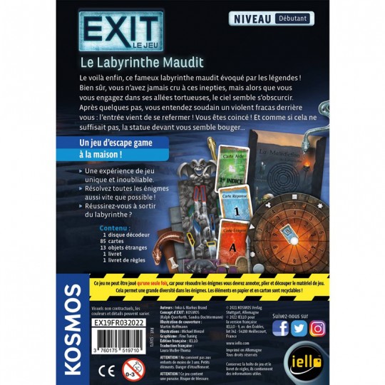 EXIT : Le Labyrinthe Maudit (Débutant) iello - 3