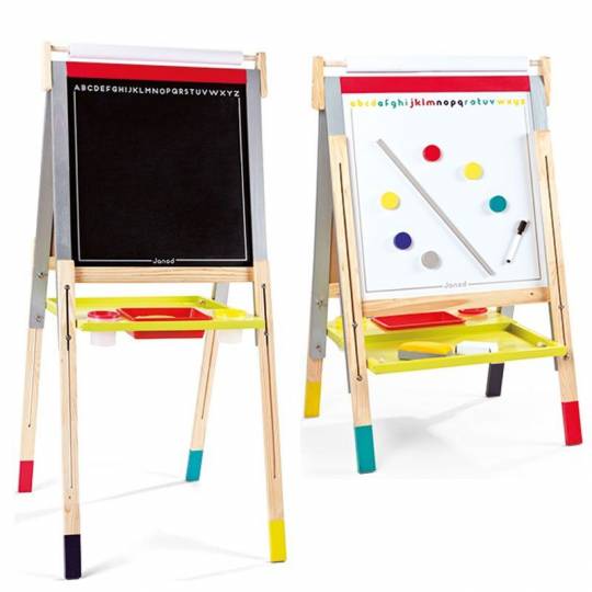 2 en 1 Tableau Enfant,24 Accessoires - Tableau Enfant 2 Face