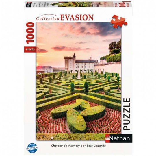 Puzzle 1000 pièces Collection Évasion : Château de Villandry - Nathan Nathan - 1
