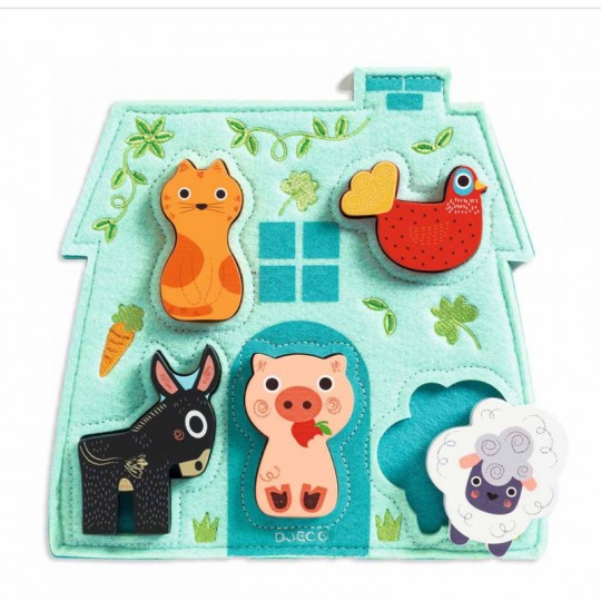 Puzzle bois relief Mouki - Djeco - Un jeu Djeco - Boutique BCD JEUX