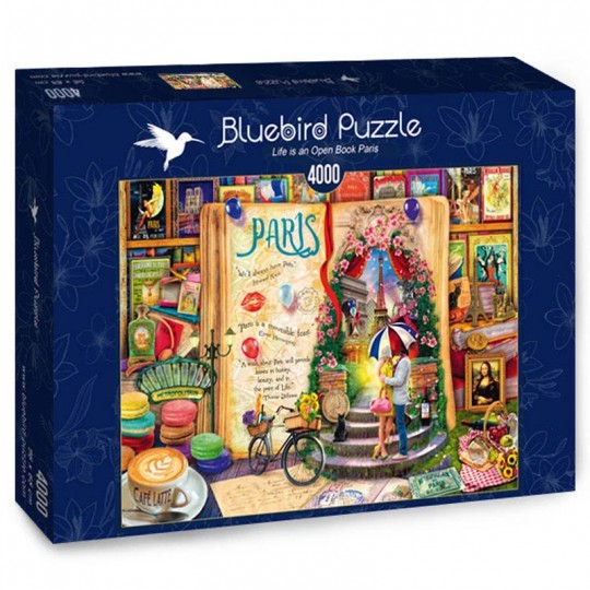 Puzzle 4000 pcs Life is an Open Book Paris - Bluebird Blue Bird Puzzle - 1