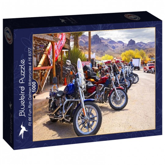 Puzzle 1000 pcs Route 66 Fun Run Oatman Motorcycles 4-16 8377 - Bluebird Blue Bird Puzzle - 1
