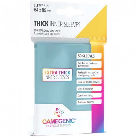 GG : 50 Thick Inner Sleeves Standard  64 x 89 mm Gamegenic - 1