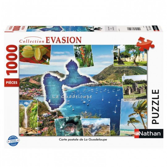 Puzzle 1000 pcs Collection Évasion Carte postale de la Guadeloupe - Nathan Nathan - 1