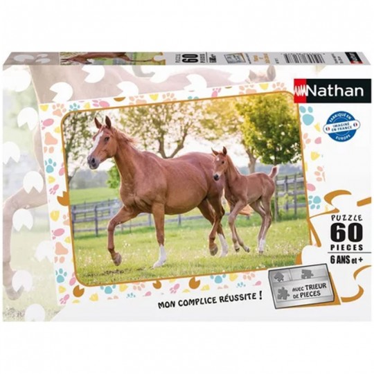 Puzzle 60 pcs Maman et bébé cheval - Nathan Nathan - 1