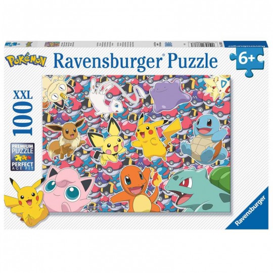 Puzzle Prêt pour la bataille ! Pokémon 100 pcs XXL - Ravensburger Ravensburger - 1